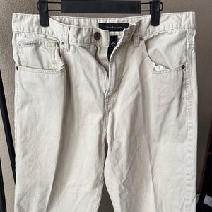 Calvin Klein Jeans Cream Denim Trousers